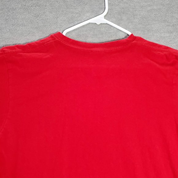 Good F*cker Men Shirt Large Red Graphic Print Parody Short Sleeve Crew Neck Tee - Picture 6 of 8